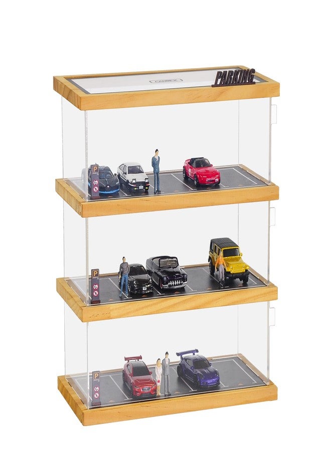 cxiiuui 1/64 Scale Display Case 3-Tiers Diecast Car Garage Display Case 15 Parking Space Model Car Show Case with Acrylic Cover - Image 1